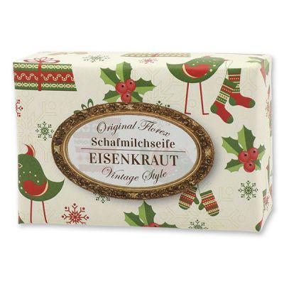 Schafmilchseife eckig 150g "Vintage-Motiv 92", Eisenkraut 