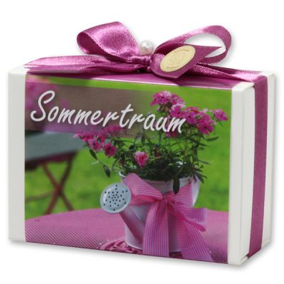 Schafmilchseife eckig 150g in Schachtel "Sommertraum", Lavendel 