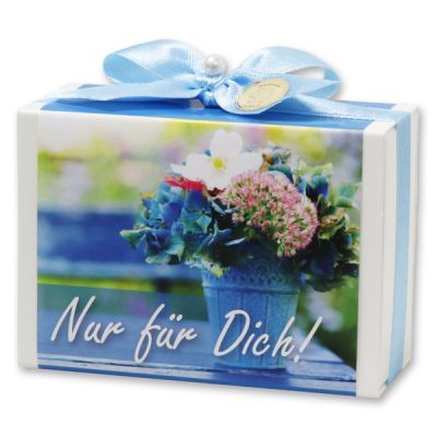 Sheep milk soap 150g in a box "Nur für Dich", Forget-me-not 