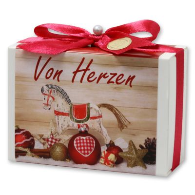 Sheep milk soap 150g in a box "Von Herzen", Pomegranate 