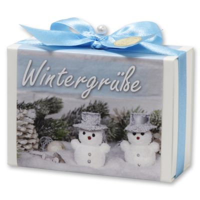 Sheep milk soap 150g in a box "Wintergrüße", Ice flower 