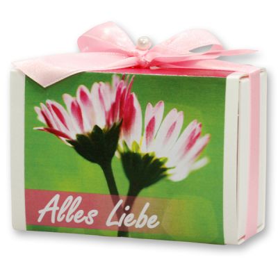 Schafmilchseife eckig 150g in Schachtel "Alles Liebe", Pfingstrose 