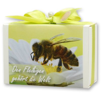 Sheep milk soap 150g in a box "Den Fleißigen gehört die Welt", Classic 