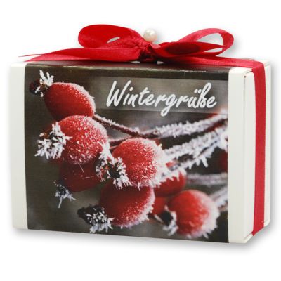 Sheep milk soap 150g in a box "Wintergrüße", Pomegranate 