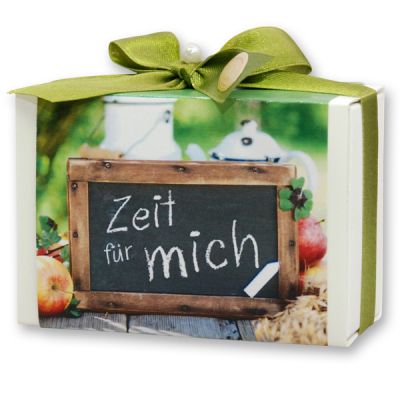 Sheep milk soap 150g in a box "Zeit für mich", Apple 
