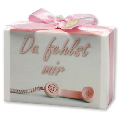 Sheep milk soap 150g in a box "Du fehlst mir", Peony 