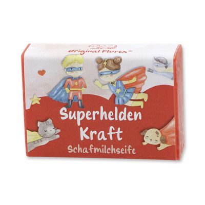 Sheep milk soap square 25g "Superhelden Kraft", Berry dream 
