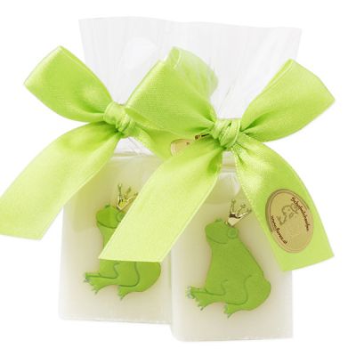 Sheep milk guest soap 25g, decorated with a frog in a cellophane, Classic 