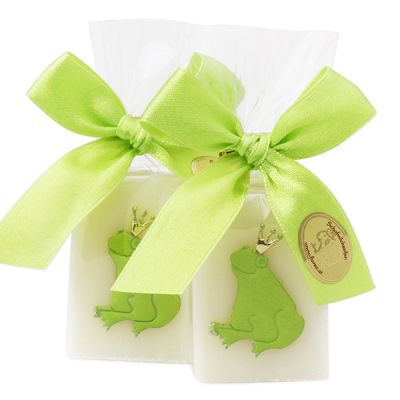 Schafmilchseife Wiener Gästeseife 25g dekoriert mit Frosch in Cello, Classic 