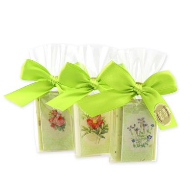 Sheep milk guest soap 25g decorated with a ribbon in a cellophane, Classic/Verbena 