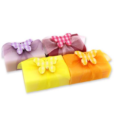 Sheep milk soap 100g, decorated with a butterfly, sorted 