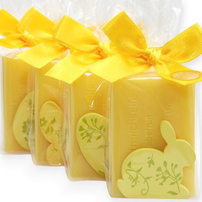 Sheep milk soap 100g decorated with easter motives in a cellophane, Grapefruit 