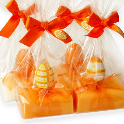 Sheep milk soap 100g decorated with an easter egg in a cellophane, Classic/orange 