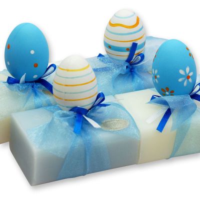 Sheep milk soap 100g decorated with an easter egg, Classic/forget-me-not 