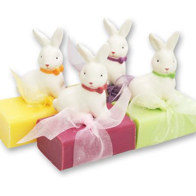 Sheep milk soap 100g decorated with a rabbit, sorted 