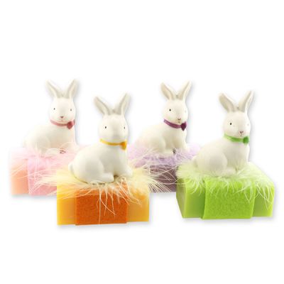 Sheep milk soap 100g decorated with a porcelain rabbit, sorted 