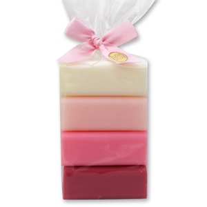 Sheep milk soap 4x100g in a cellophane bag, Gardenia/ Jasmine/Rose Diana/Mallow 