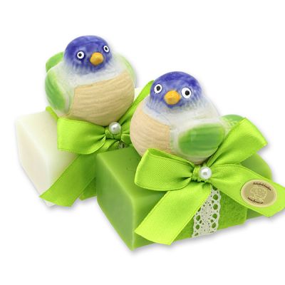 Sheep milk soap 100g decorated with a bird, Classic/Pear 