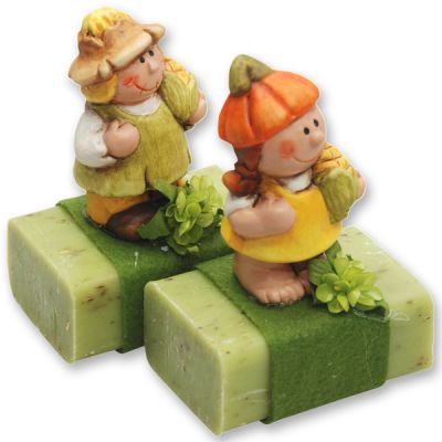 Sheep milk soap 100g decorated with an autumn figur, Verbena 