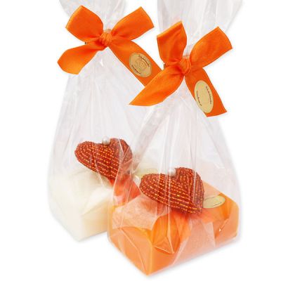 Sheep milk soap 100g decorated with a heart packed in a cellophane, Classic/freesia 
