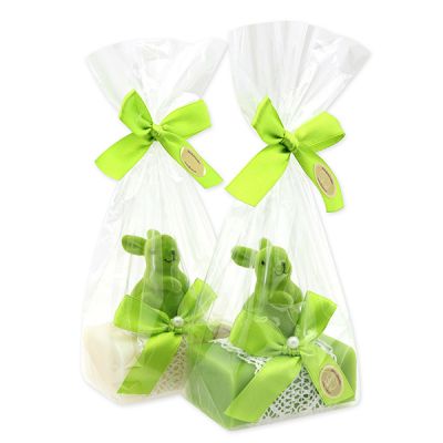 Sheep milk soap 100g decorated with a rabbit in a cellophane, Classic/Pear 