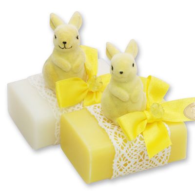 Sheep milk soap 100g decorated with a velvet rabbit, Classic/Chamomile 