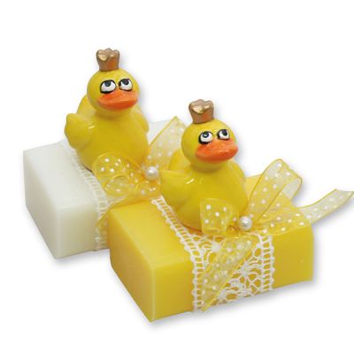 Sheep milk soap 100g decorated with a duck, Classic/chamomile 
