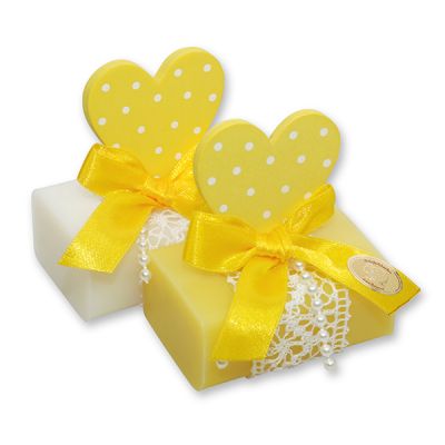 Sheep milk soap 100g, decorated with a heart, Classic/grapefruit 