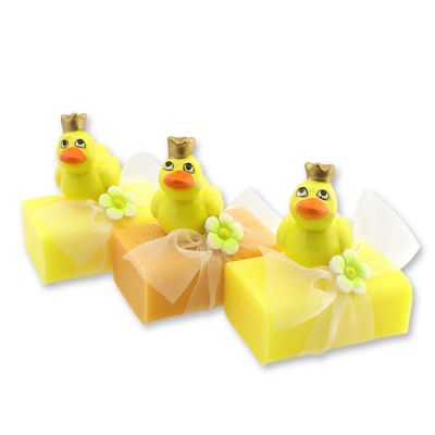 Sheep milk soap 100g, decorated with a duck, sorted 