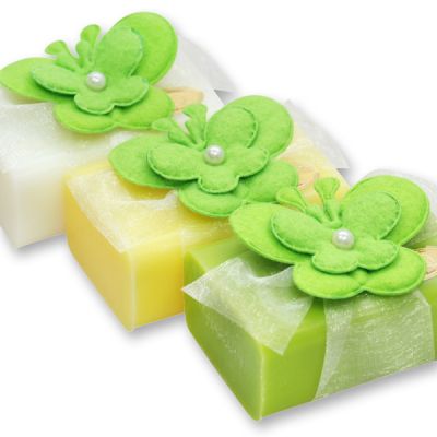 Sheep milk soap 100g, decorated with a butterfly, sorted 