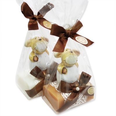 Sheep milk soap 100g, decorated with a sheep in a cellophane, Classic/quince 