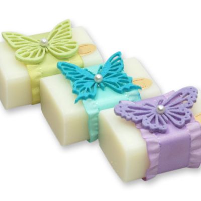Sheep milk soap 100g, decorated with a felt butterfly, Classic 