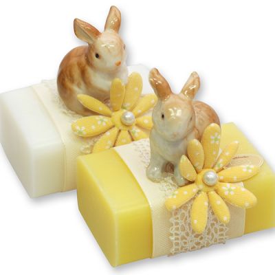Sheep milk soap 100g decorated with a rabbit, Classic/grapefruit 