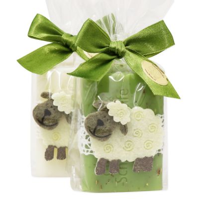 Sheep milk soap 100g decorated with a sheep in a cellophane, Classic/verbena 