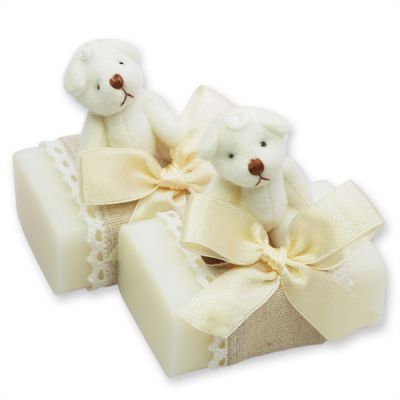Sheep milk soap 100g decorated with a teddy, Classic 