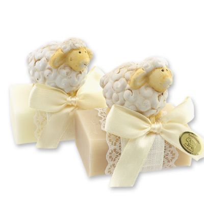 Sheep milk soap 100g, decorated with a sheep, Classic/Almond oil 