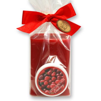 Care set 2 pieces in a cellophane bag, Cranberry 