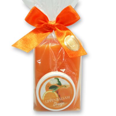 Care set 2 pieces in a cellophane bag, Orange 