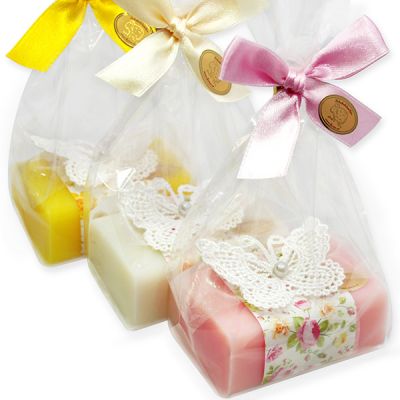 Sheep milk soap 100g, decorated with a butterfly in a cellophane, sorted 