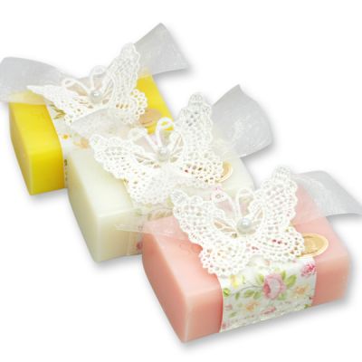 Sheep milk soap 100g, decorated with a butterfly, sorted 