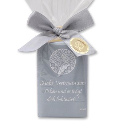 Sheep milk soap 100g "Motive Urvertrauen" in a cellophane bag, Incense 