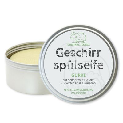 Palmölfreie Geschirrspülseife rund 150g in Dose, Gurke 