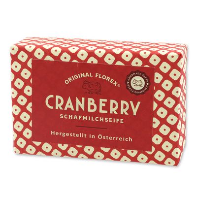 Schafmilchseife eckig 150g, "Handmade Paper" Cranberry 