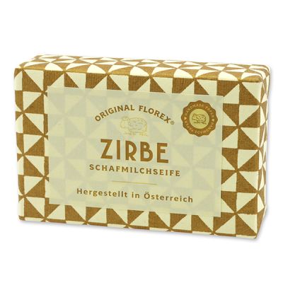 Schafmilchseife eckig 150g, "Handmade Paper" Zirbe 