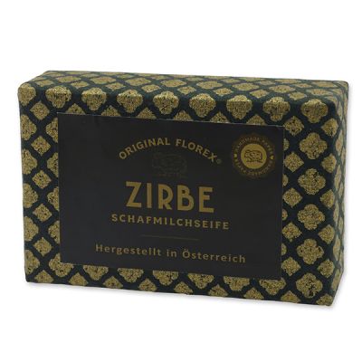 Schafmilchseife eckig 150g, "Handmade Paper" Zirbe 