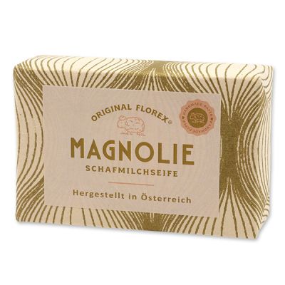 Schafmilchseife eckig 150g, "Handmade Paper" Magnolie 