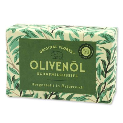Schafmilchseife eckig 150g, "Handmade Paper" Olivenöl 