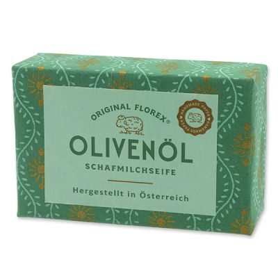 Schafmilchseife eckig 150g, "Handmade Paper" Olivenöl 