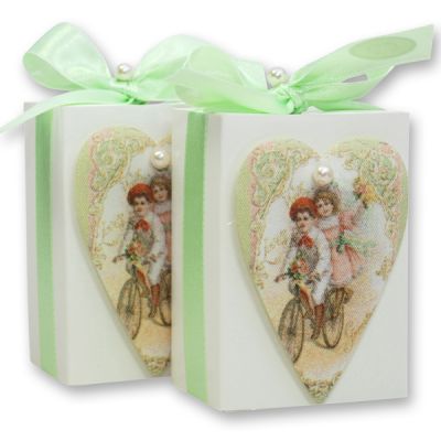 Sheep milk soap 150g in a box, decorated with heart 'nostalgia', Classic 