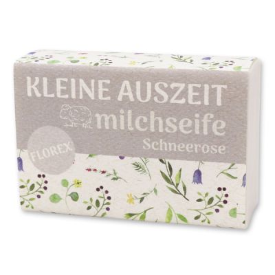 Sheep milk soap 150g "Kleine Auszeit", Christmas rose white 